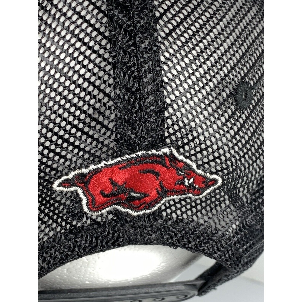 Arkansas Razorbacks Snapback Mesh Hat Embroidered Logo Front And Back - Picture 5 of 8